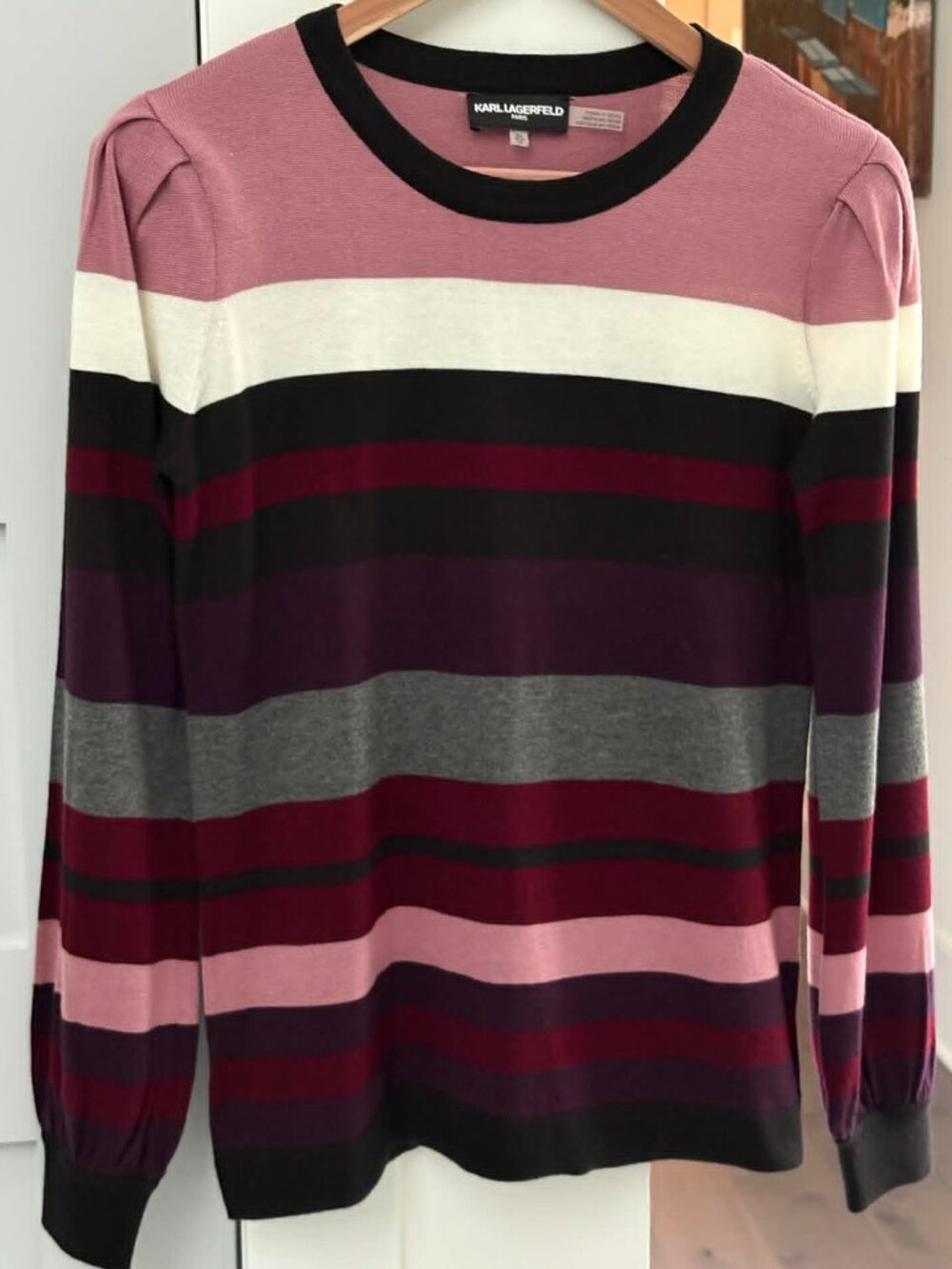 Karl Lagerfeld Paris Striped Crewneck Sweater – XS